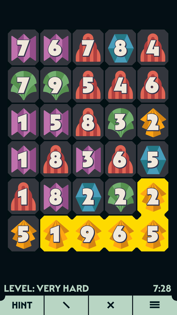 A screenshot of the game Deco Deck, showing a single completed hand.